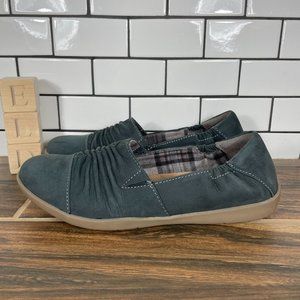 Earth Origins Fara Women's Size 7.5 Shoes Charcoal Nubuck Comfort Flex Flat